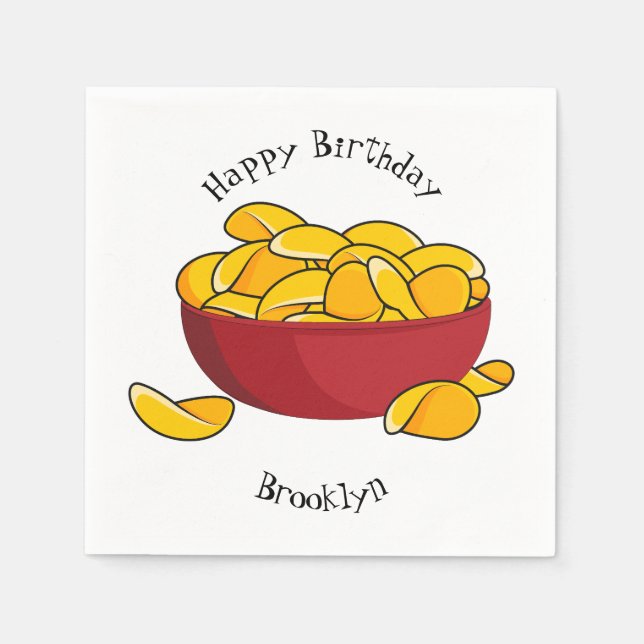 Servilleta De Papel Ilustracion de personalizado de chips de papa (Anverso)