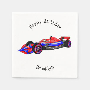 Servilleta De Papel Ilustracion de personalizado de coches de carreras