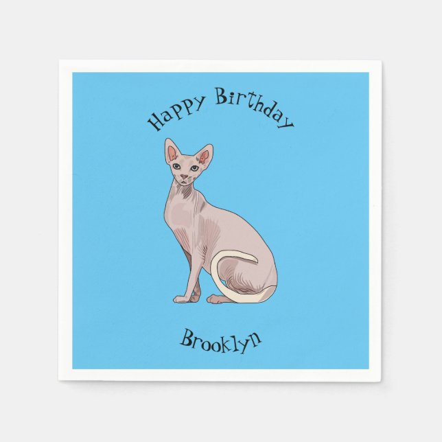 Servilleta De Papel Ilustracion de personalizado de gatos Sfinx (Anverso)