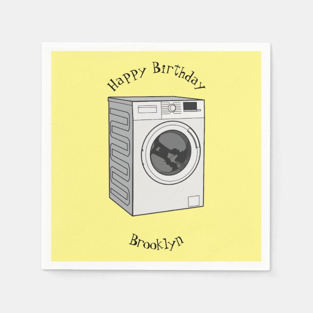 Servilleta De Papel Ilustracion de personalizado de lavadora (Anverso)