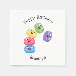 Servilleta De Papel Ilustracion de personalizado de macarons graciosos