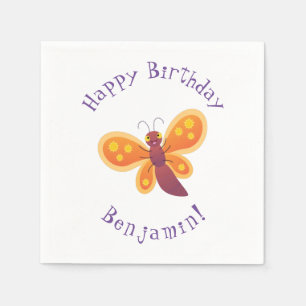 Servilleta De Papel Ilustracion de personalizado de mariposa naranja f