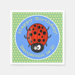 Servilleta De Papel Ilustracion de personalizado de mariquita roja fel