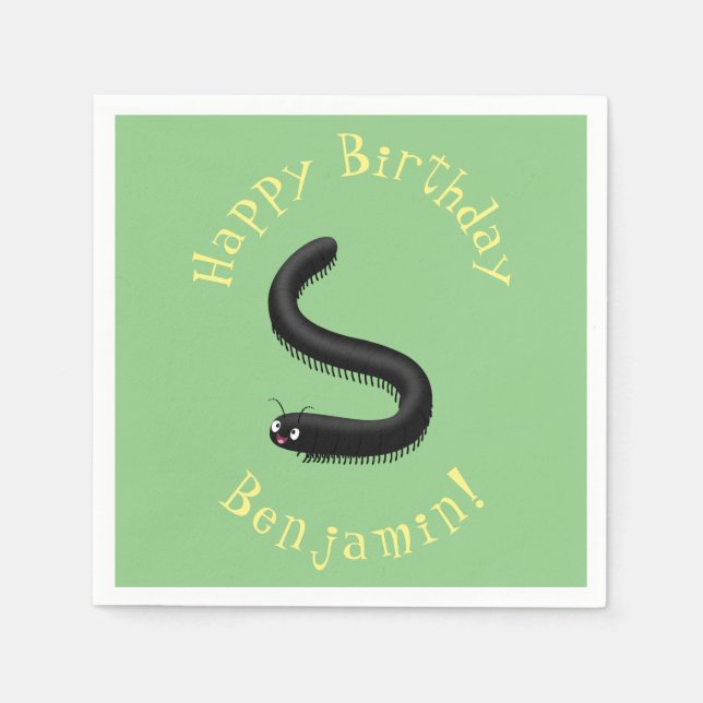 Servilleta De Papel Ilustracion de personalizado de milipedo corto (Anverso)