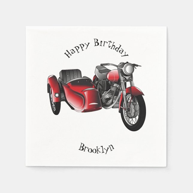 Servilleta De Papel Ilustracion de personalizado de motocicletas Sidec (Anverso)