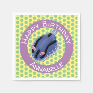 Servilleta De Papel Ilustracion de personalizado de nudibranquias azul