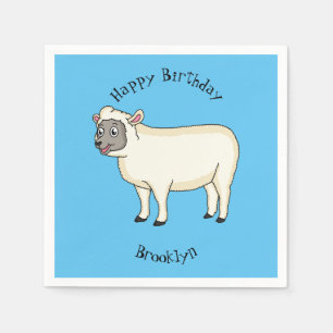 Servilleta De Papel Ilustracion de personalizado de ovejas alegres