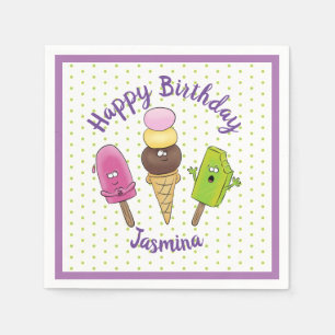 Servilleta De Papel ilustracion de personalizado de paleta y helado