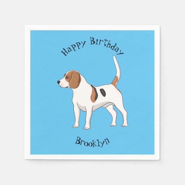Servilleta De Papel Ilustracion de personalizado de perro Beagle (Anverso)