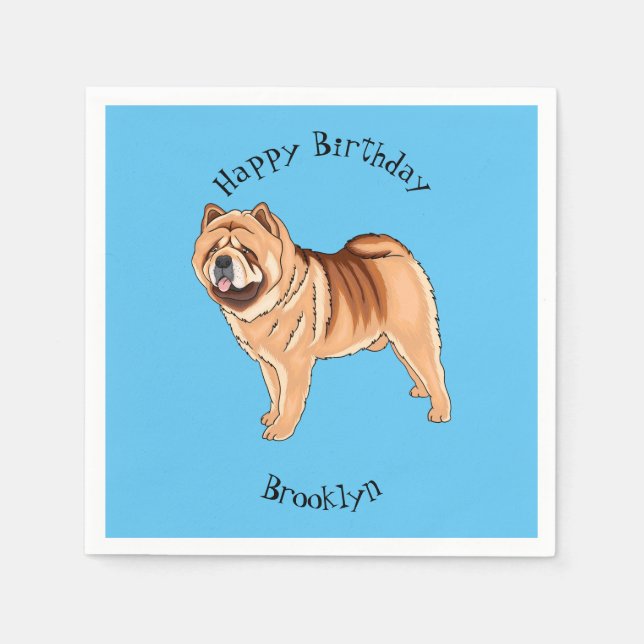 Servilleta De Papel Ilustracion de personalizado de perro Chow Chow (Anverso)