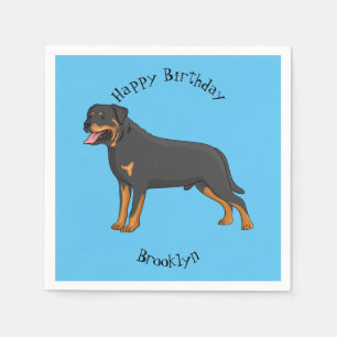Servilleta De Papel Ilustracion de personalizado de perro de Rottweile