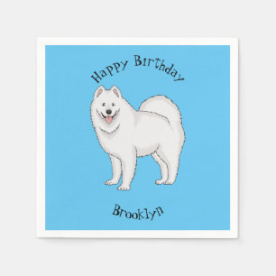 Servilleta De Papel Ilustracion de personalizado de perro de Samoyed
