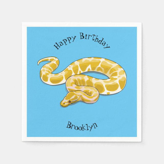 Servilleta De Papel Ilustracion de personalizado de pitón birmano (Anverso)