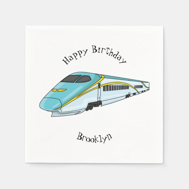 Servilleta De Papel Ilustracion de personalizado de trenes de alta vel (Anverso)