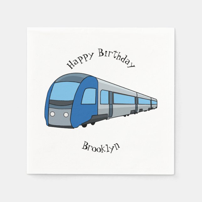 Servilleta De Papel Ilustracion de personalizado de trenes eléctricos (Anverso)