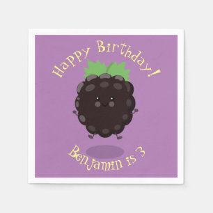 Servilleta De Papel Ilustracion de personalizado morado de moras alegr