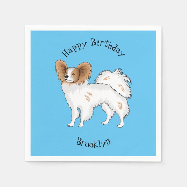Servilleta De Papel Ilustracion de personalizado papillon (Anverso)
