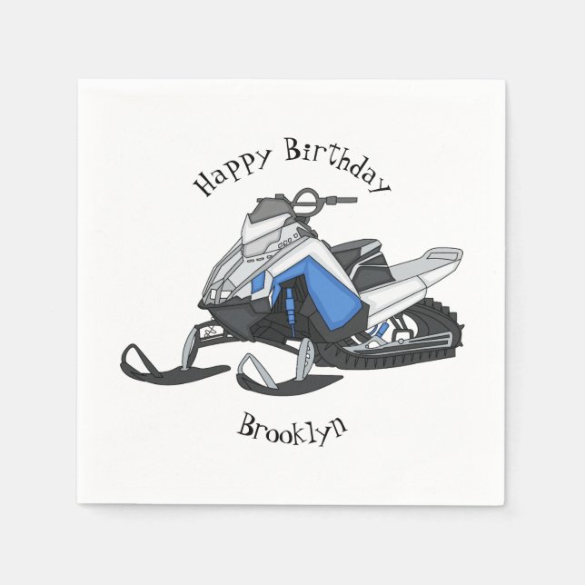 Servilleta De Papel Ilustracion de personalizado para motos de nieve (Anverso)