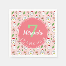 Servilleta De Papel Ilustracion de pollo Personalizado