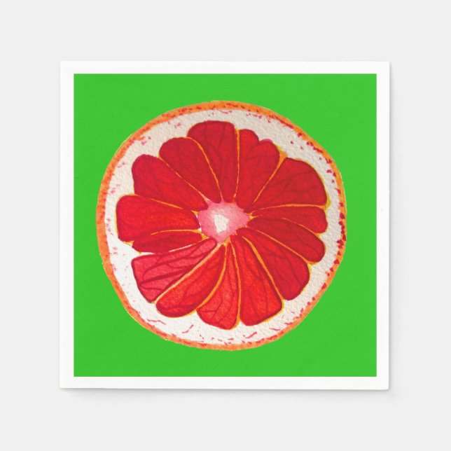 Servilleta De Papel Ilustracion de pomelo rosa liso arte (Anverso)