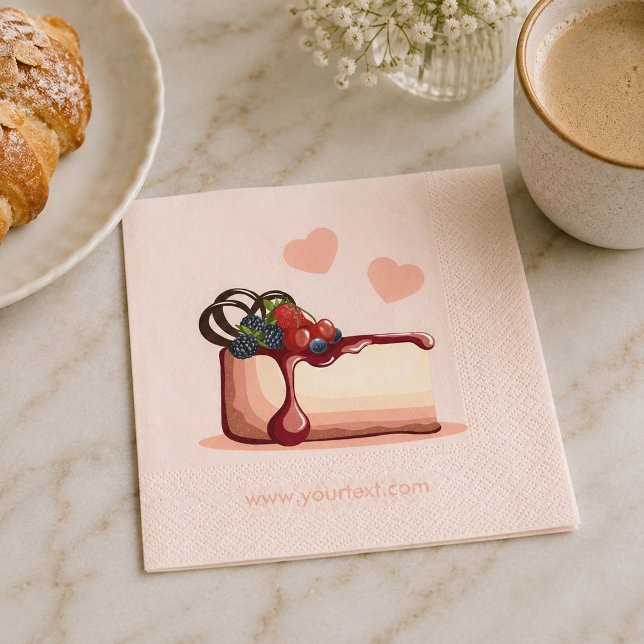 Servilleta De Papel Ilustración de Postre de Tarta de Queso con Frutas (Subido por el creador)
