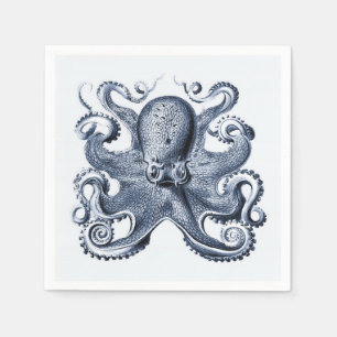 Servilleta De Papel Ilustracion de pulpo azul de la Marina por Ernst H