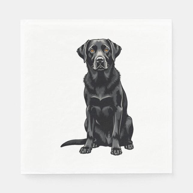 Servilleta De Papel Ilustración de retrato de perro Labrador Retriever (Anverso)