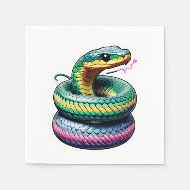 Servilleta De Papel Ilustracion de serpiente suave (Anverso)