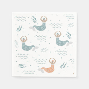 Servilleta De Papel Ilustracion de sirena bailando personalizado