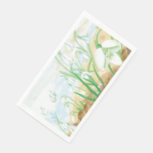 Servilleta De Papel Ilustracion de Snowdrop White