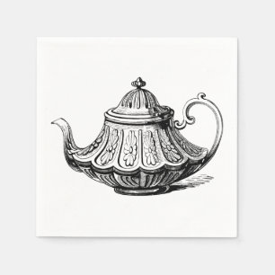 Servilleta De Papel Ilustración de Tetera Antigua