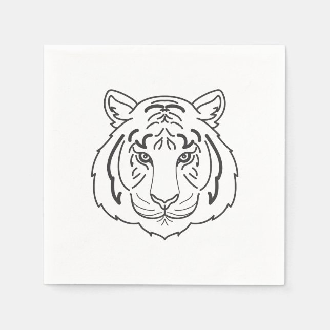 Servilleta De Papel Ilustracion de tigres (Anverso)