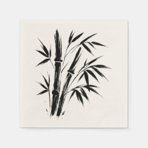 Servilleta De Papel Ilustracion de tinta de bambú - Diseño de Zen en