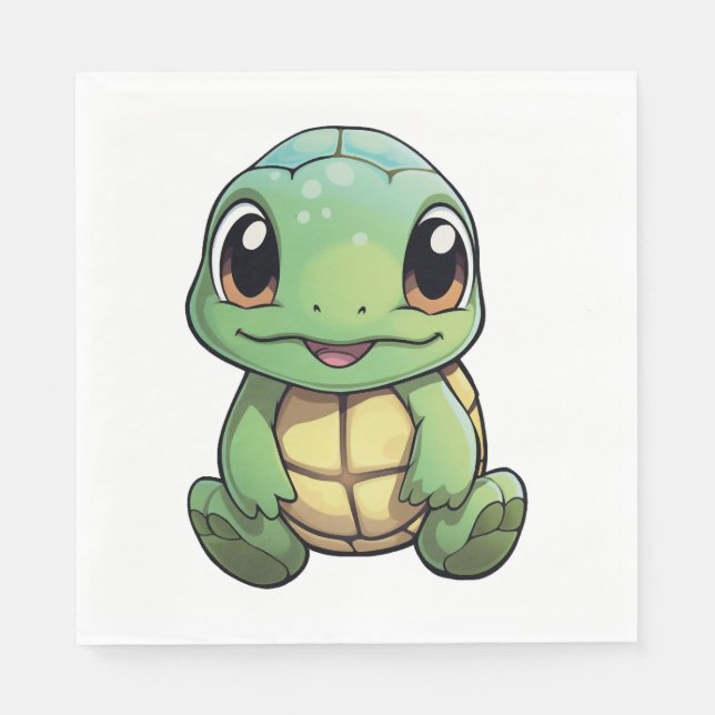 Servilleta De Papel ilustracion de tortuga personalizado (Anverso)