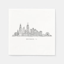 Ilustración del paisaje urbano de Chicago IL