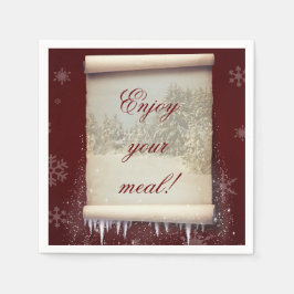 Servilleta De Papel Ilustracion del pergamino del invierno