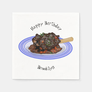 Servilleta De Papel Ilustracion del personalizado del costillar de cor