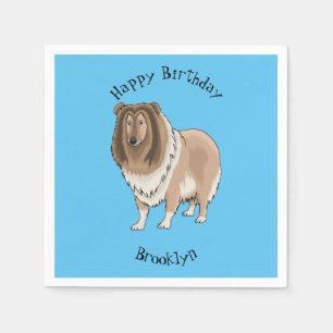 Servilleta De Papel Ilustracion del personalizado del perro del collie