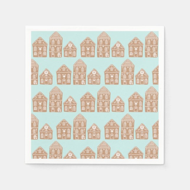 Servilleta De Papel Ilustracion del pueblo Gingerbread House (Anverso)
