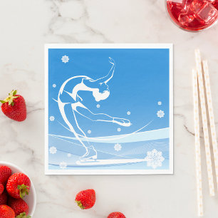 Servilleta De Papel Ilustracion deportivo de patinaje sobre hielo feme