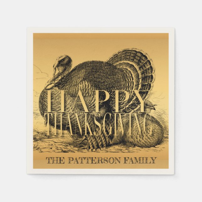 Servilleta De Papel Ilustracion dorado Turquía personalizado P Napkin (Anverso)