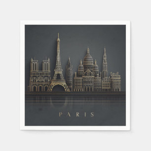 Servilleta De Papel Ilustración elegante de la silueta de la ciudad de