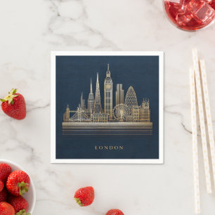 Servilleta De Papel Ilustración elegante de la silueta de la ciudad de