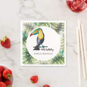 Servilleta De Papel Ilustración Exótica de Acuarela de Tucán
