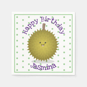 Servilleta De Papel Ilustracion feliz personalizado duriano
