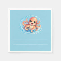 Ilustración Feliz Pulpo Kawaii Vida Marina