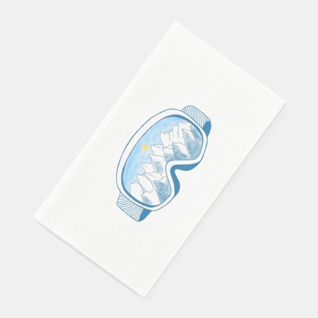 Servilleta De Papel Ilustracion Goggles de Ski Mountain (Esquina)