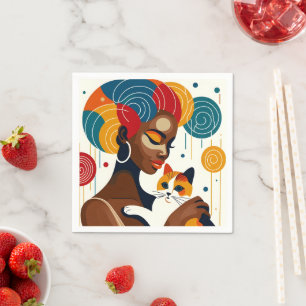 Servilleta De Papel Ilustracion gráfico de Cat Lady