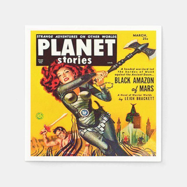 Servilleta De Papel Ilustracion GRÁFICO DE VINTAGE 1950 (Anverso)