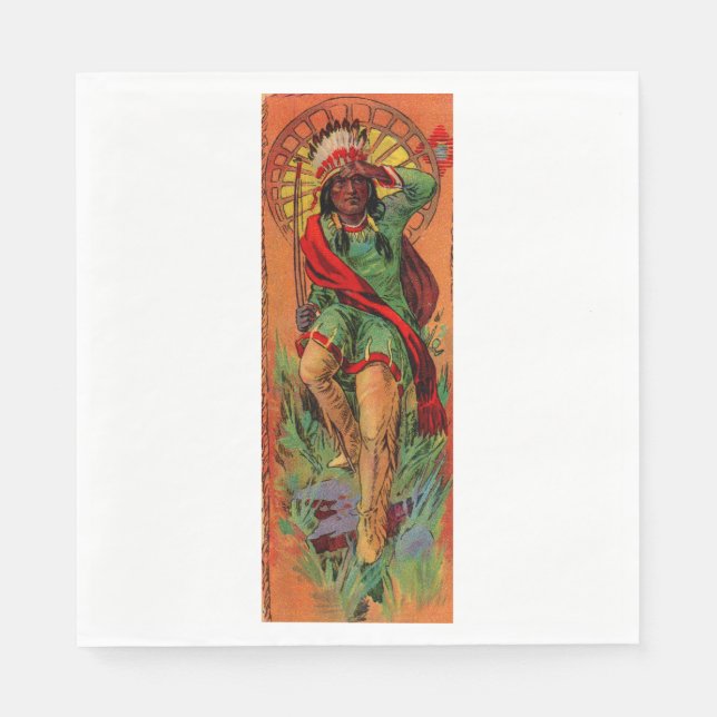 Servilleta De Papel ilustracion indígena americano de 1919 (Anverso)
